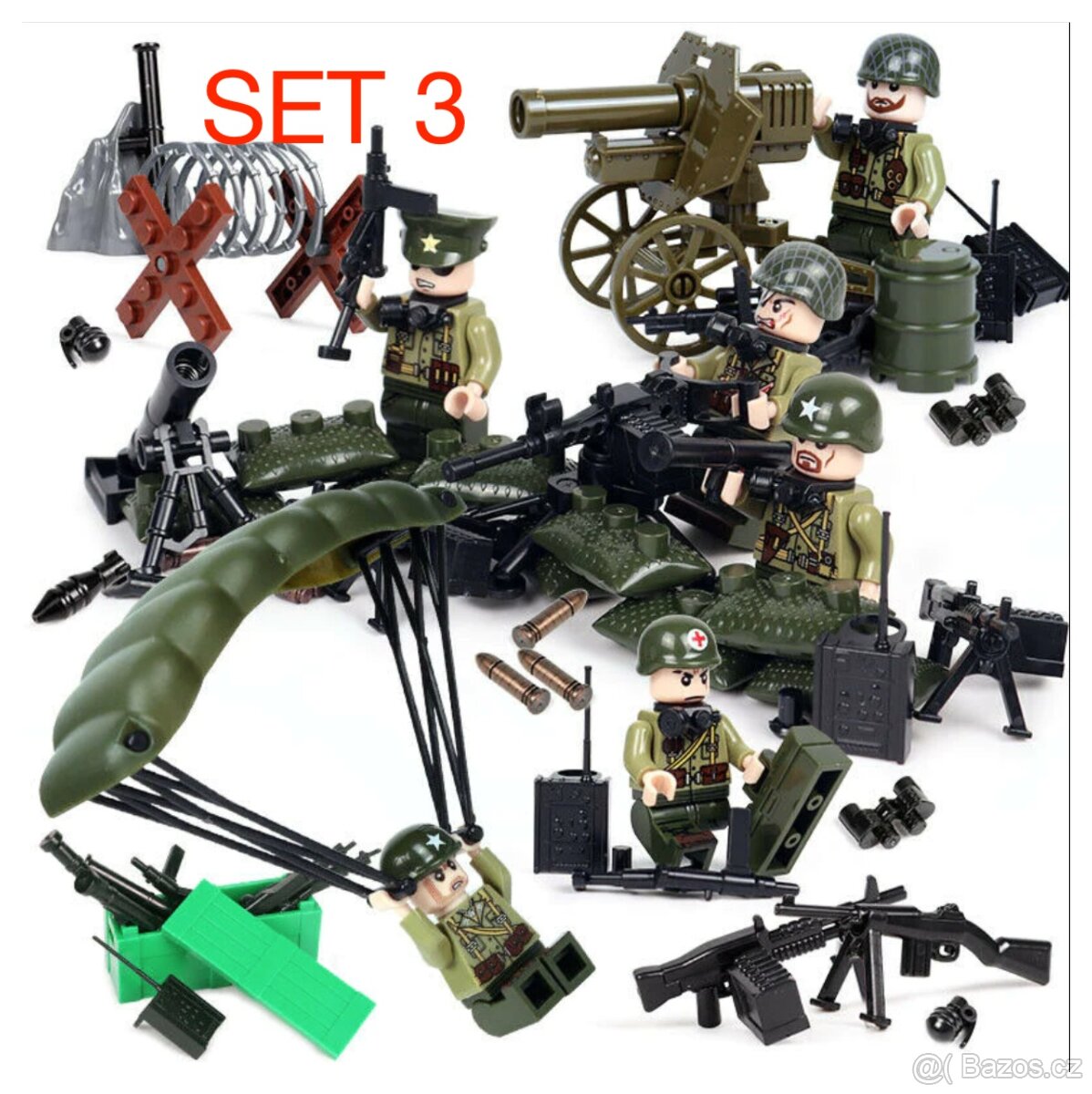 Rôzne sety vojakov 4 + doplnky - typ lego - nové - 2