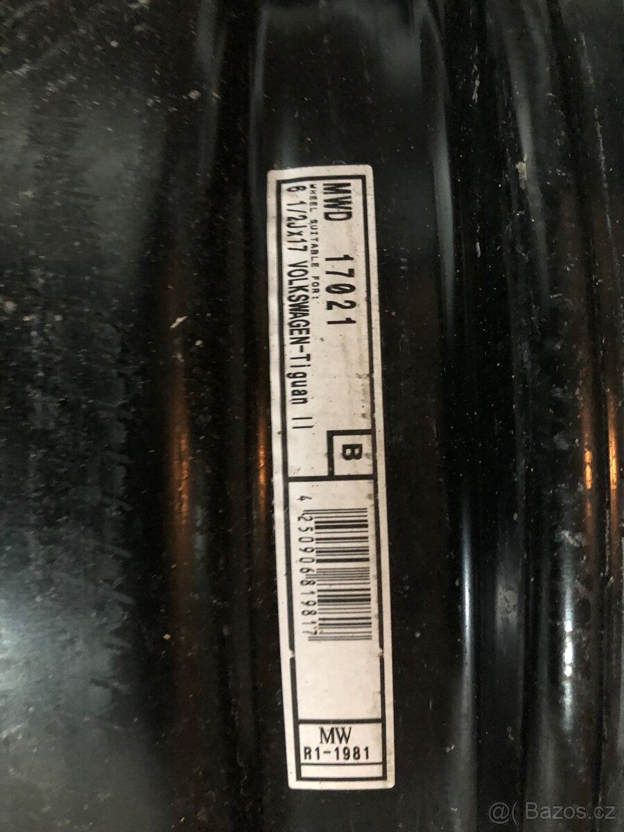 VW Tiguan ll plechové ráfky 17” - 2