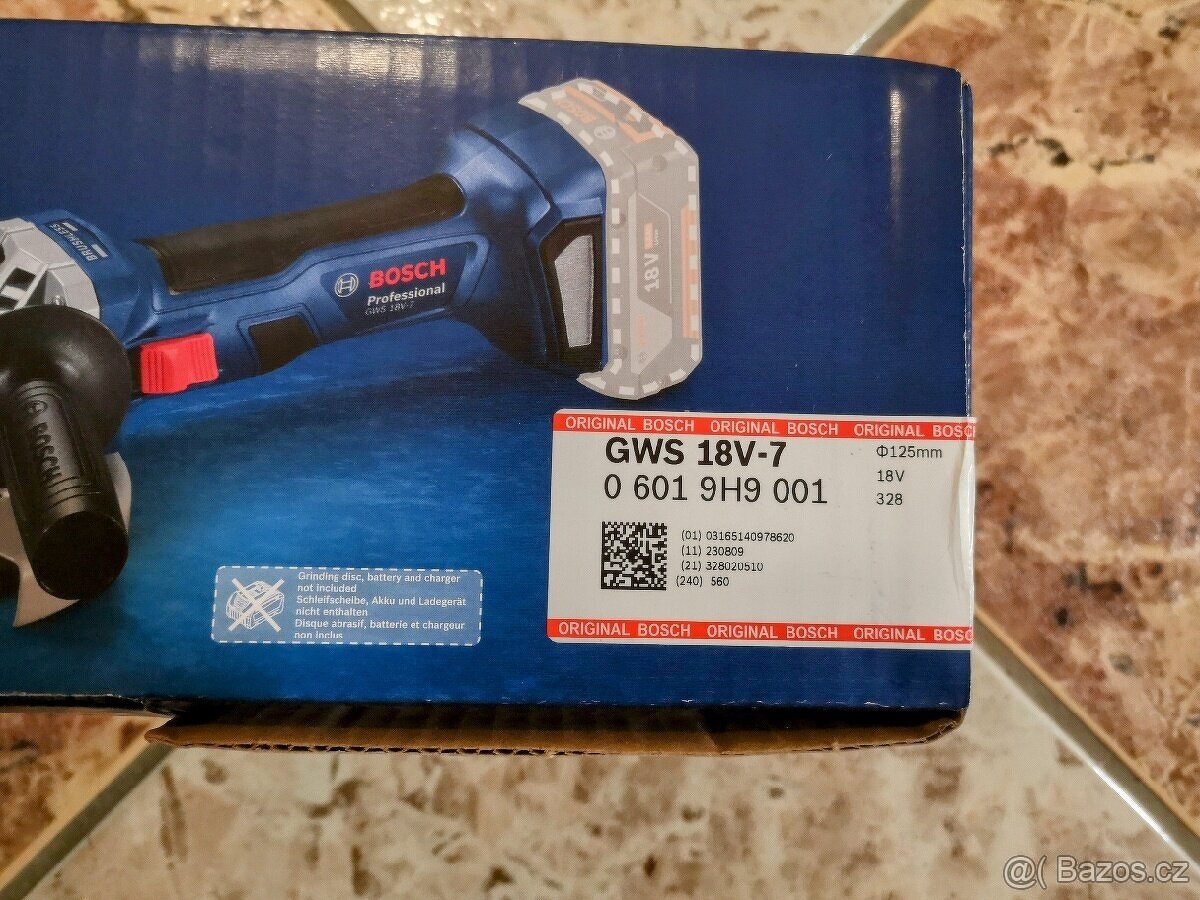 Úhlová bruska Bosch Professional GWS 18V-7+sada baterií - 2