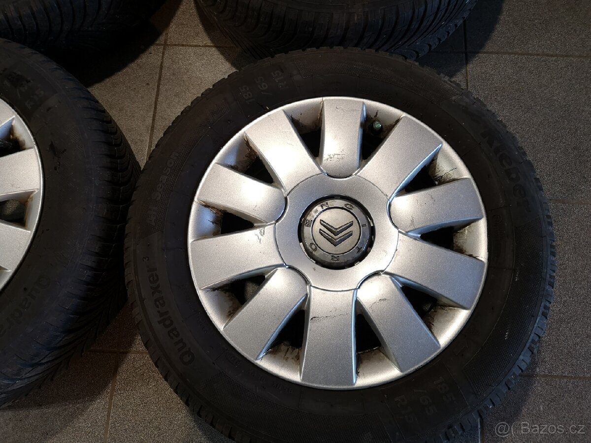 Citroen Berlingo, C4 alu + celoroční 185/65/15. - 2