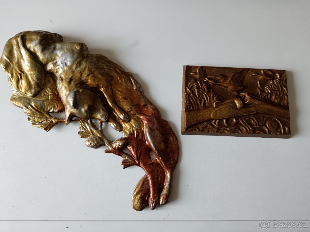 socha jelena bronz+menší odlitky - 2