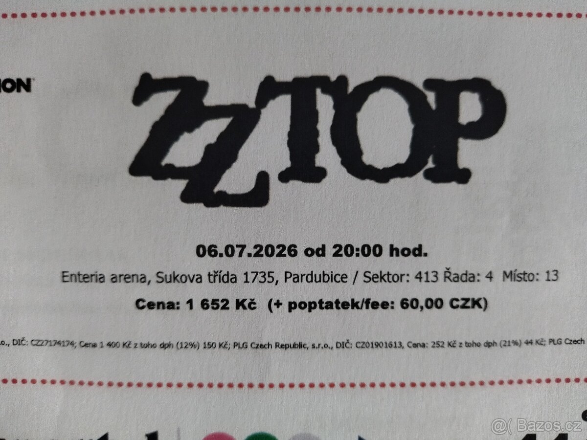ZZ TOP 6.7.2026 Pardubice - 2