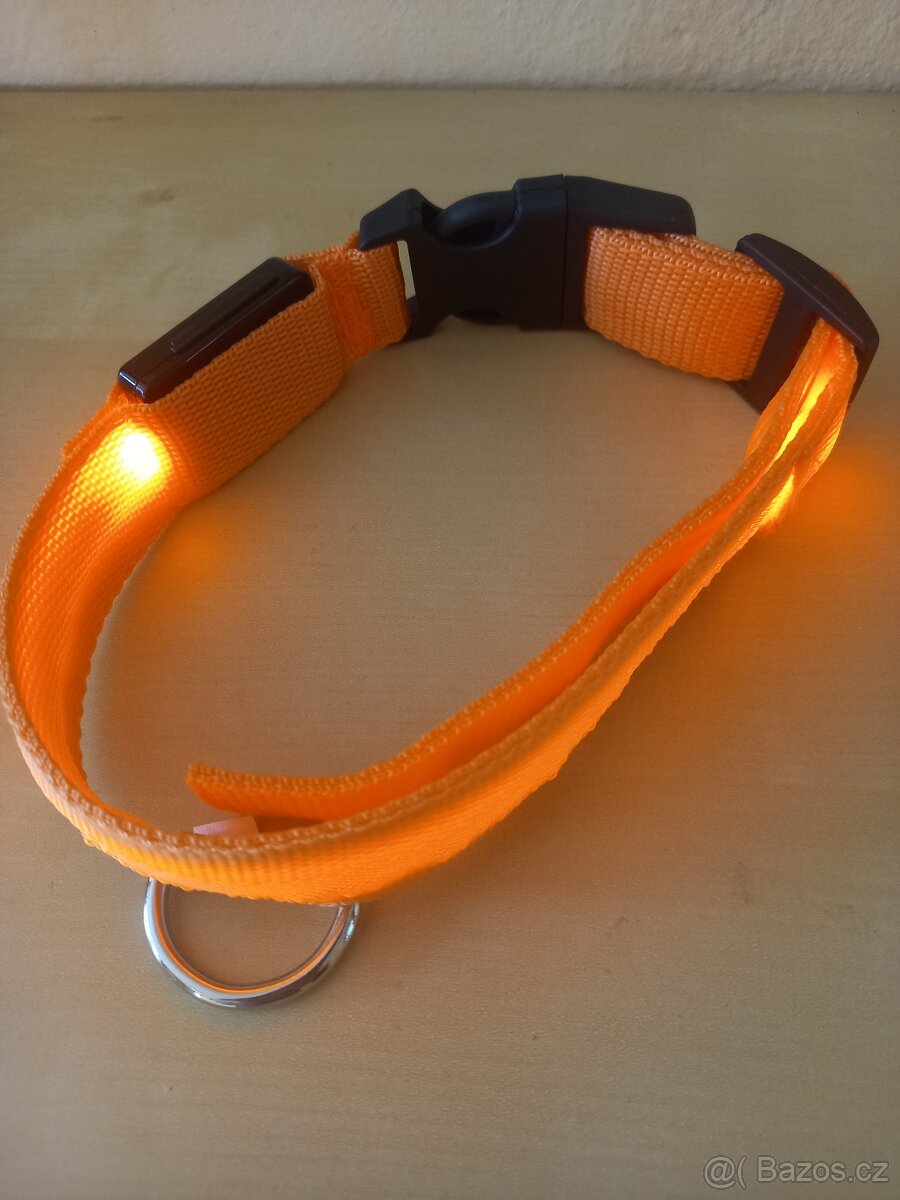 Svítící led obojek pro psa vel. L - 2