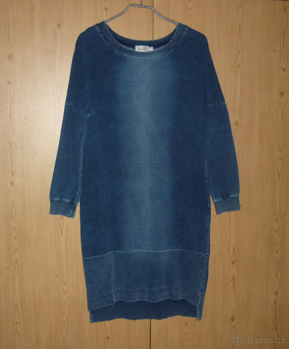 Dámské modré šaty džínového vzhledu Livili - 2