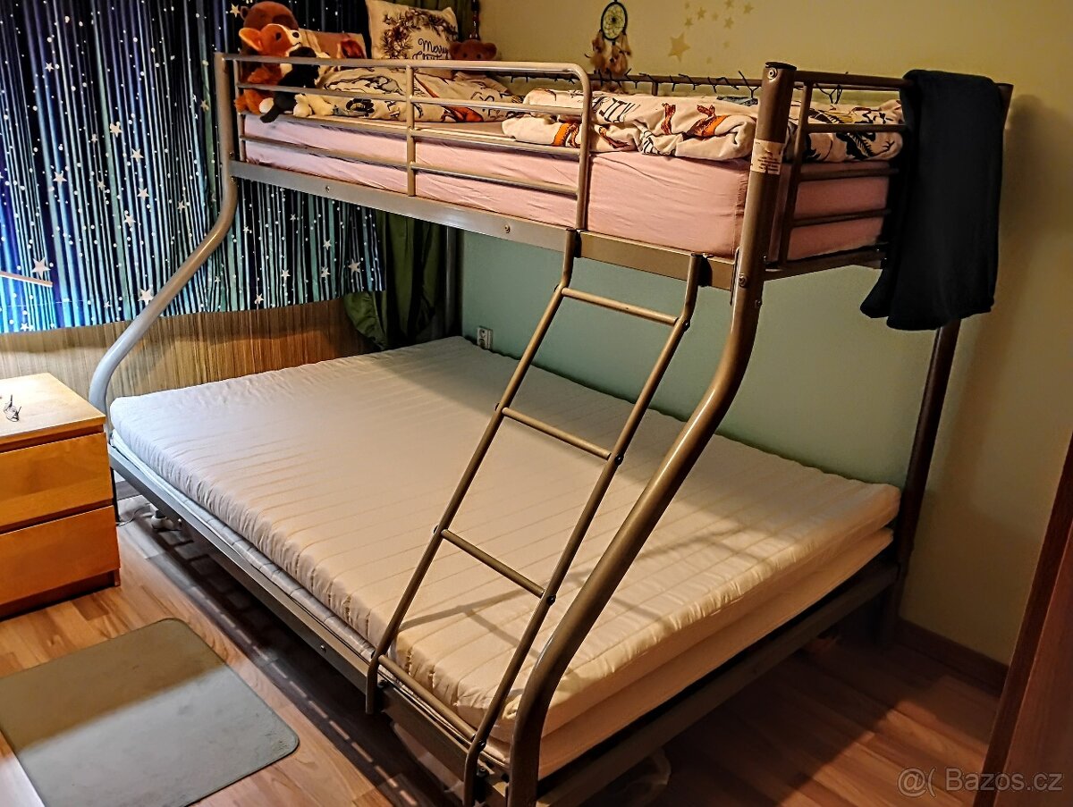 PRODÁM POSCHOĎOVOU POSTEL PRO 3 VČ. MATRACE 140x200x10 - 2