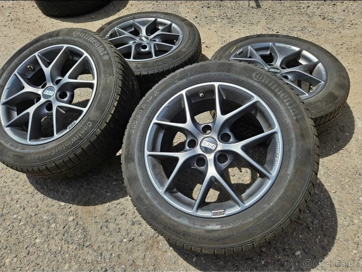 Zimní ALU kola originál BBS – 5x120, 7Jx16 ET36 + pneu - 2