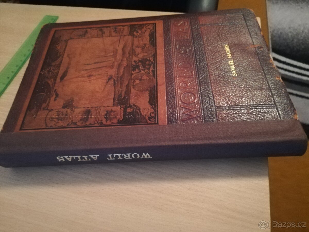 World Atlas , Samuel Harris lIlinois USA - 2