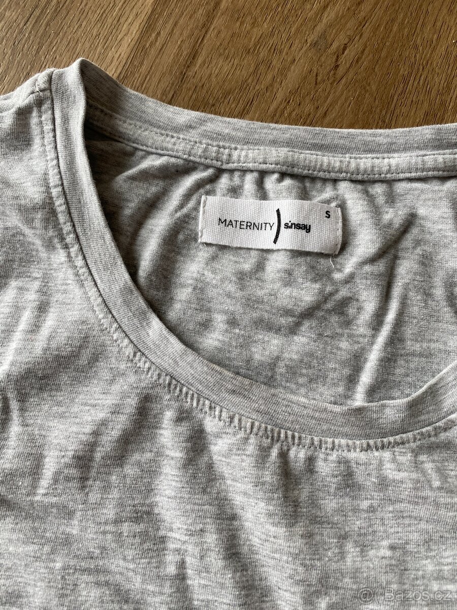 Šedé těhotenské tričko Sinsay S - 2