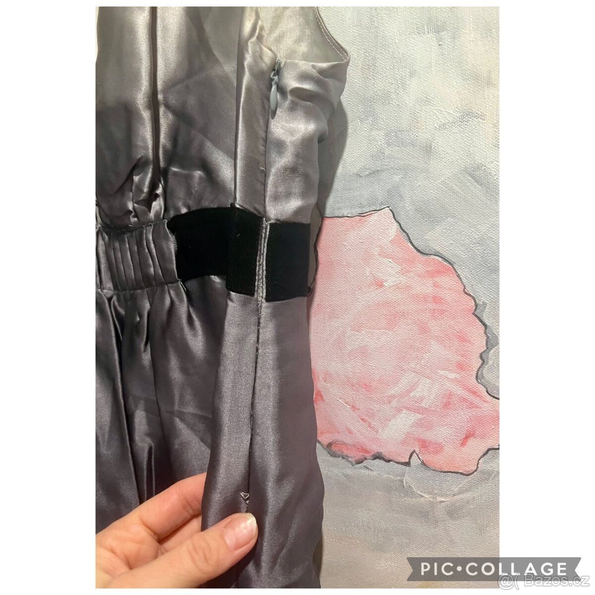 Satenové šaty Mango S - 2