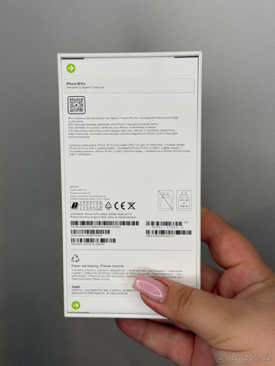 iPhone 18 pro Black 256 gb, nový - 2