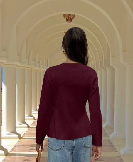 Elegantní bordó svetřík - NOVÝ - 2