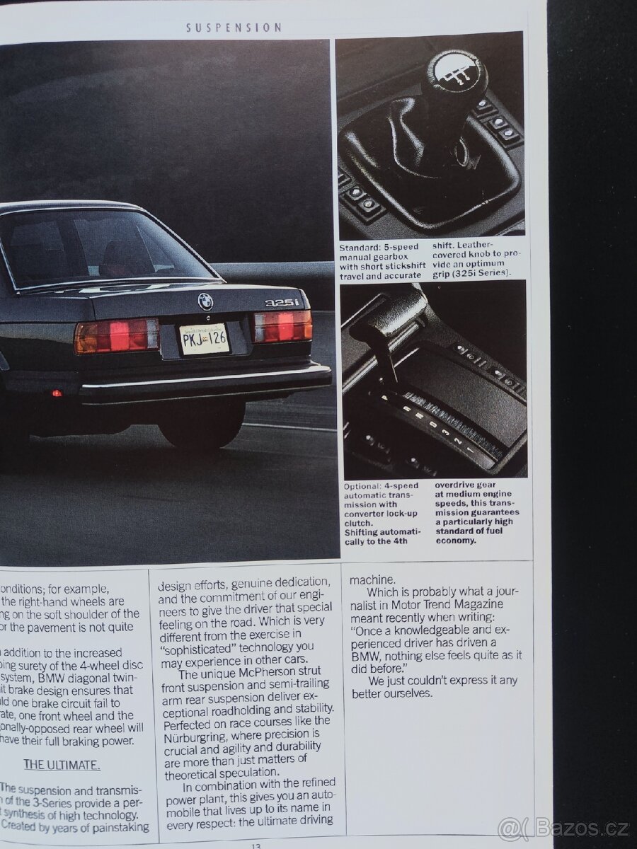 BMW E30 325 325i 325is 1987 BROŽURA KATALOG - 2