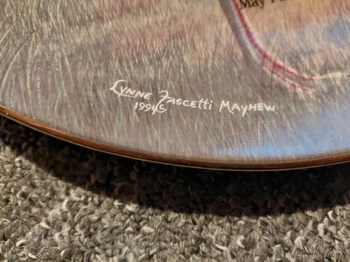 Dekorativní talíř se pštrosem z r. 1994, limit.ed. - 2