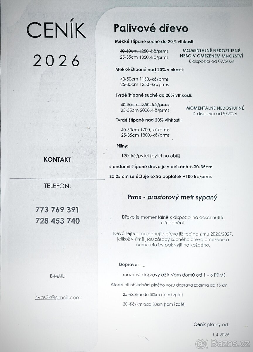 prodám štípané palivové dřevo - 2