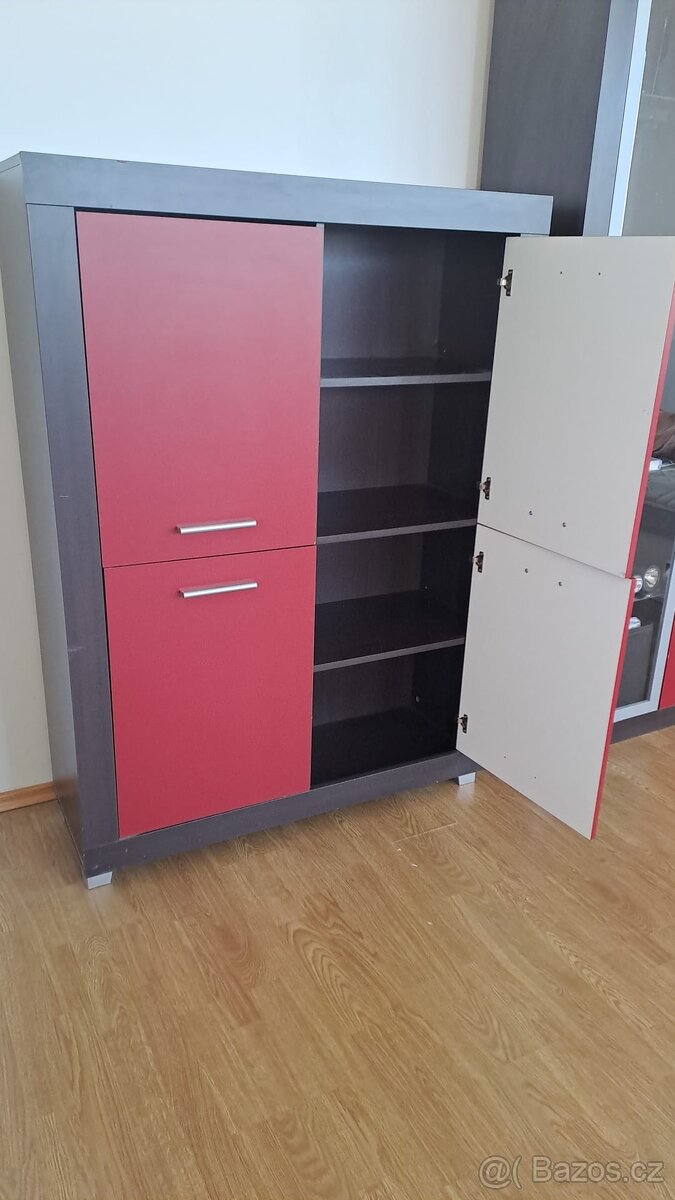 Ikea skříň s policemi červená 130x35x36 cm - 2
