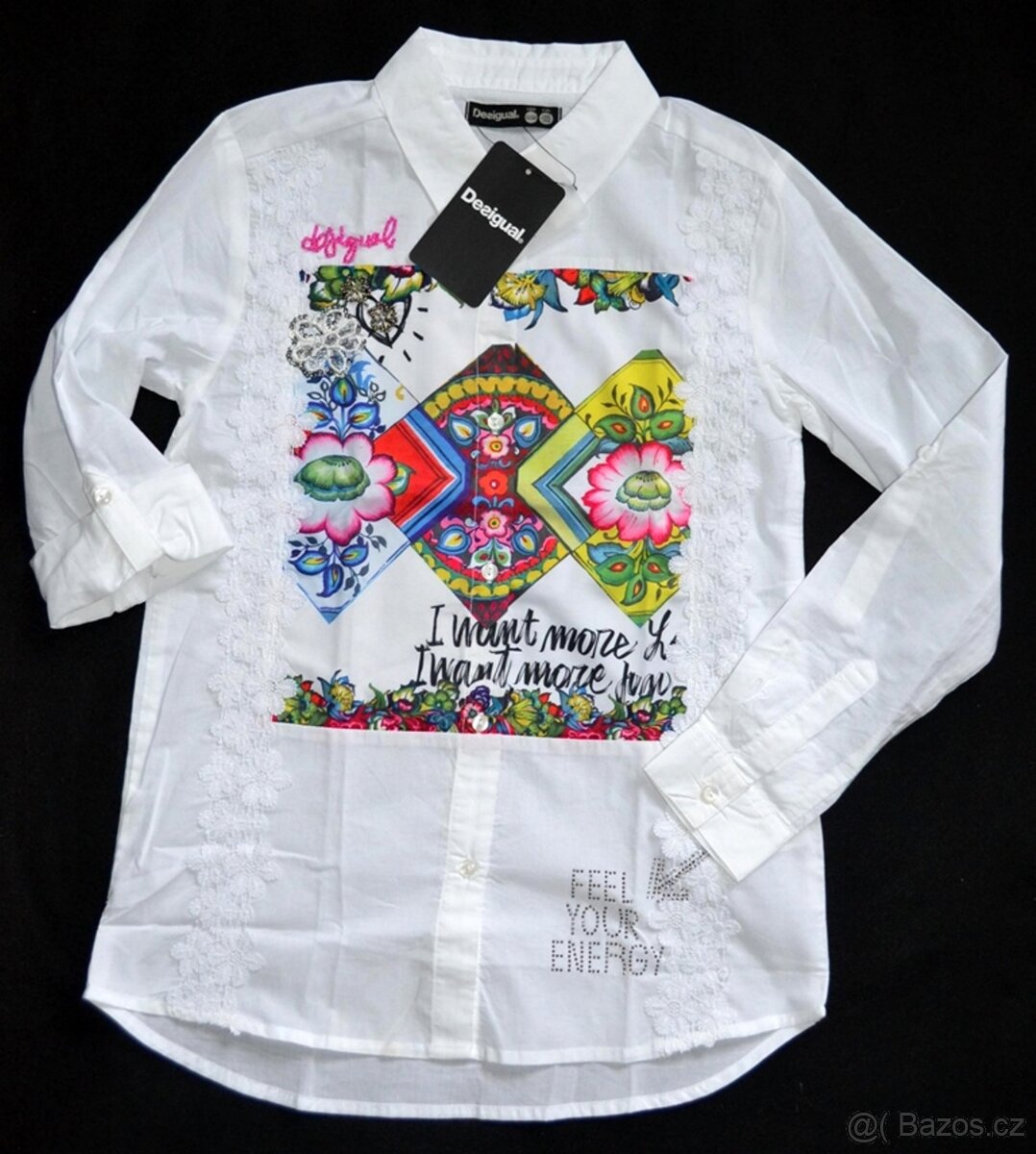 Dívčí košile halenka zn. DESIGUAL v. 134-140 (9-10let) - 2