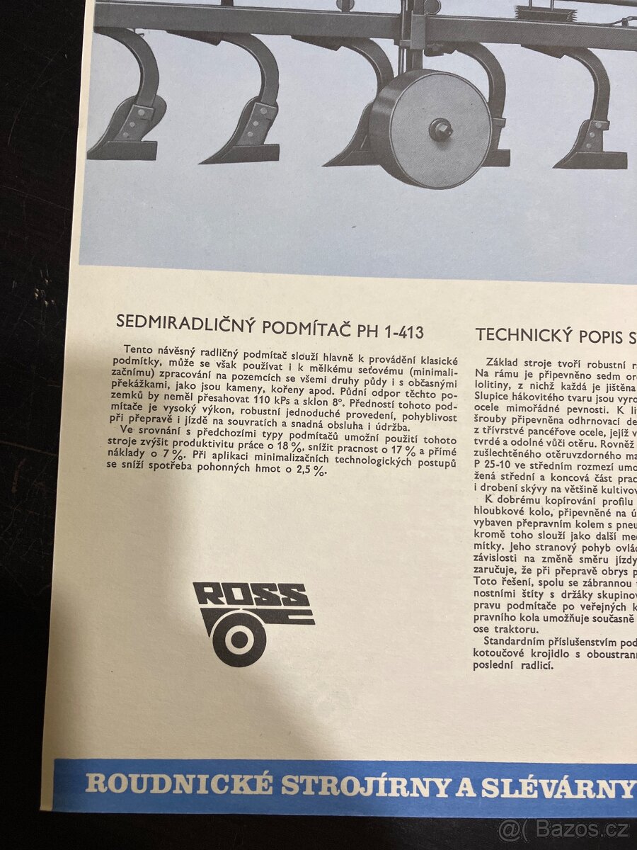 Prospekt ROSS Roudnice - návěsný podmítač PH1-413 - 2