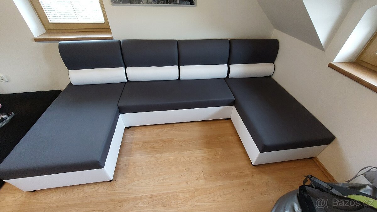 Sedací souprava šedo - bílá - 2