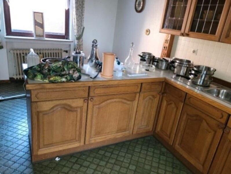 Rustikální dubová linka do U se spotřebiči,6236 - 2