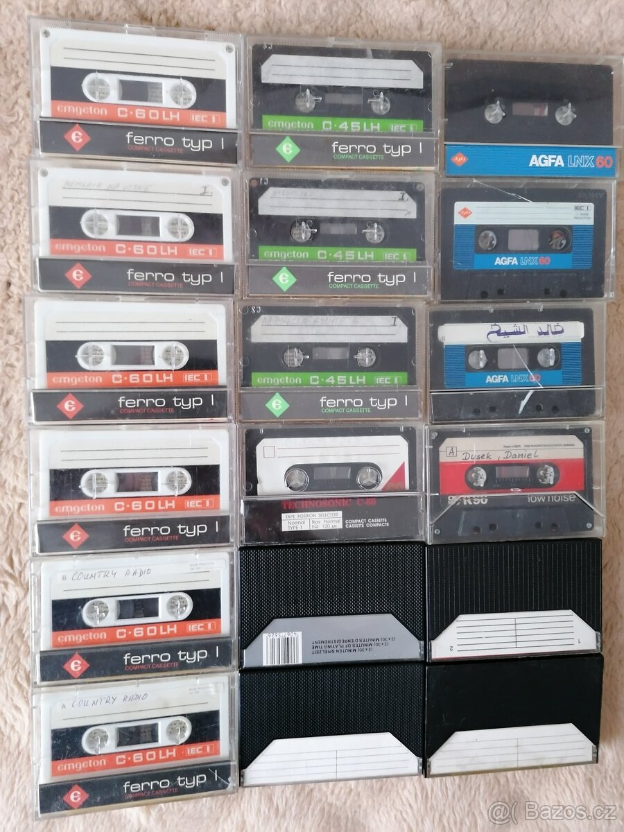 Použité MC kazety Emgeton, Agfa, ORWO, Silversound, atd... - 2