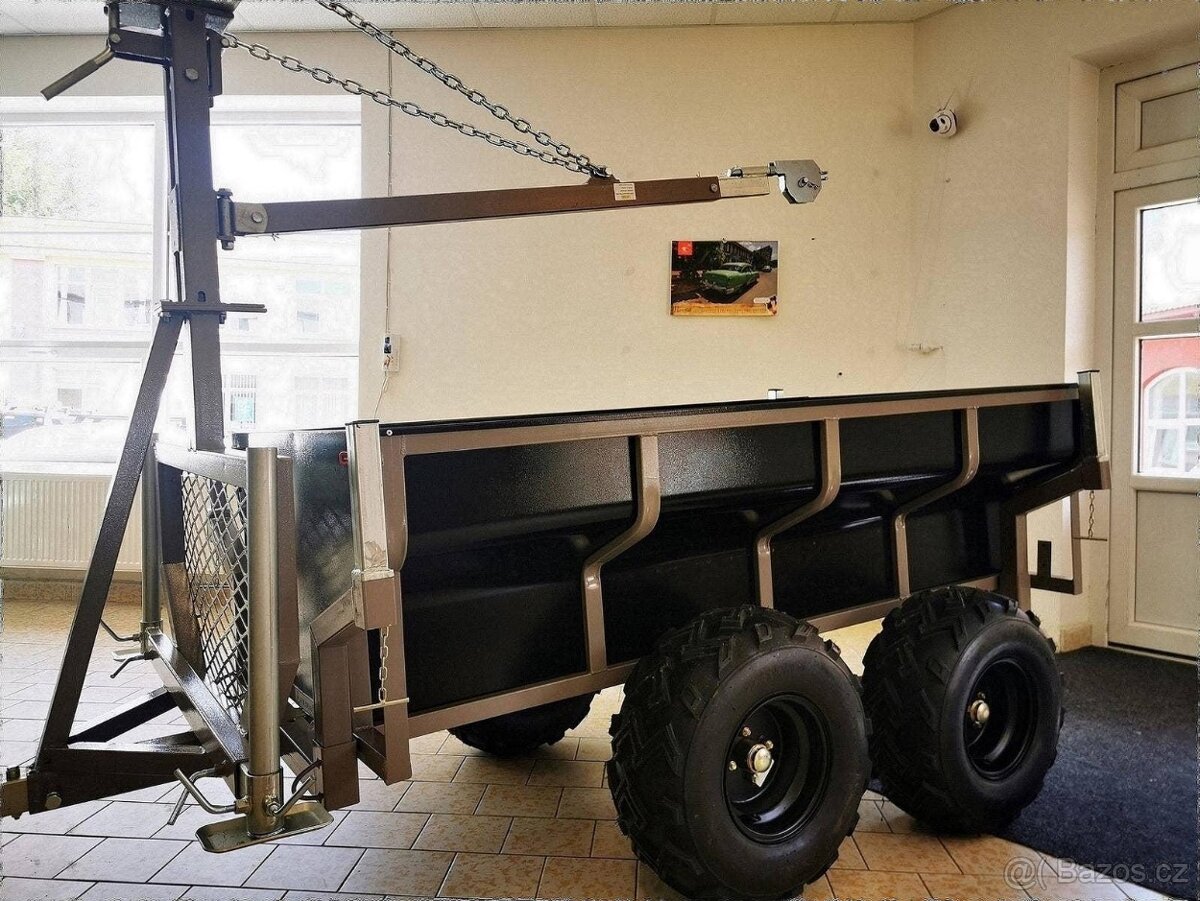 Vozík za čtyřkolku, barva černá - 2