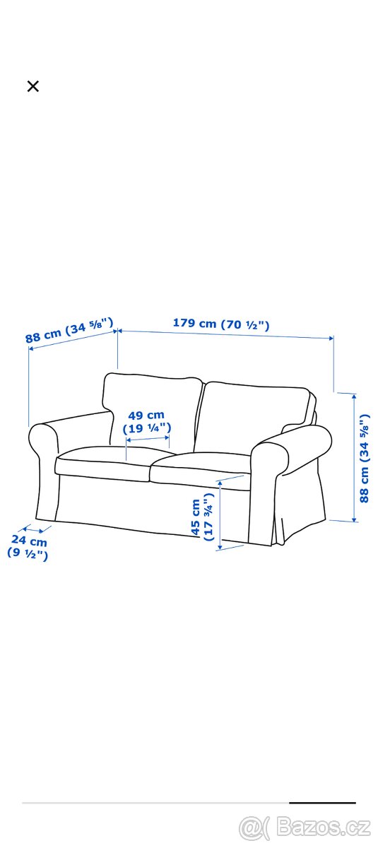 Sedačka Ektorp- dvoumístná - 2