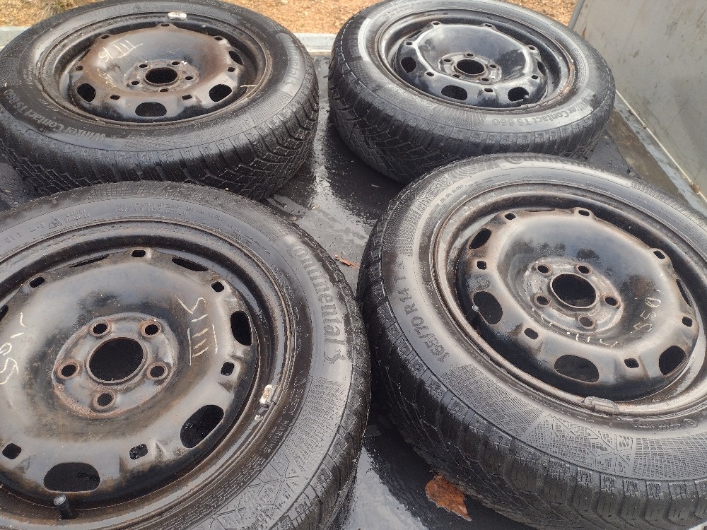 Plechová kola 5x100 se zimní pneu 165/70/14 - 2