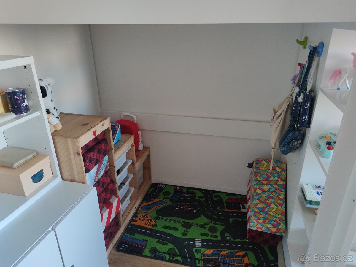 Palanda, vyvýšená postel patro 90x200 Ikea - 2