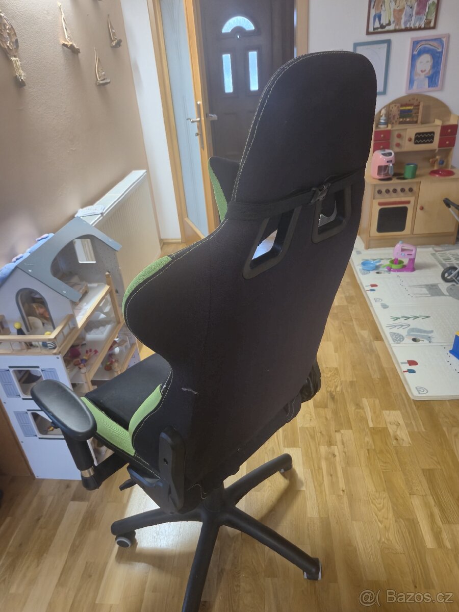 Herní židle ERACER F02 – černá/zelená - 2