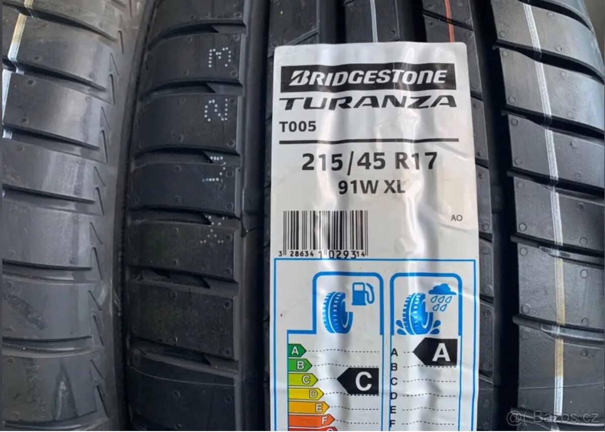 Nepoužita letní sada - BRIDGESTONE - 215/45/17 - XL - 2