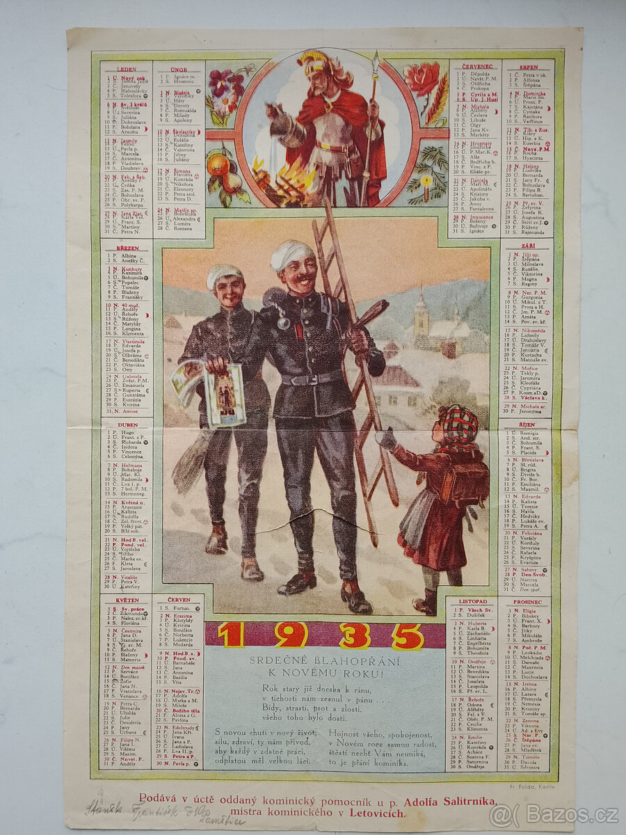 Starý kalendář - plakát, 1935 - 2