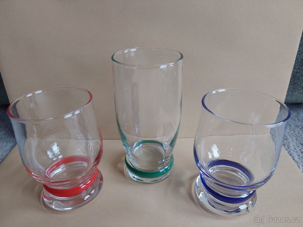 Sklenice s proužkem od hořčice sady - 2