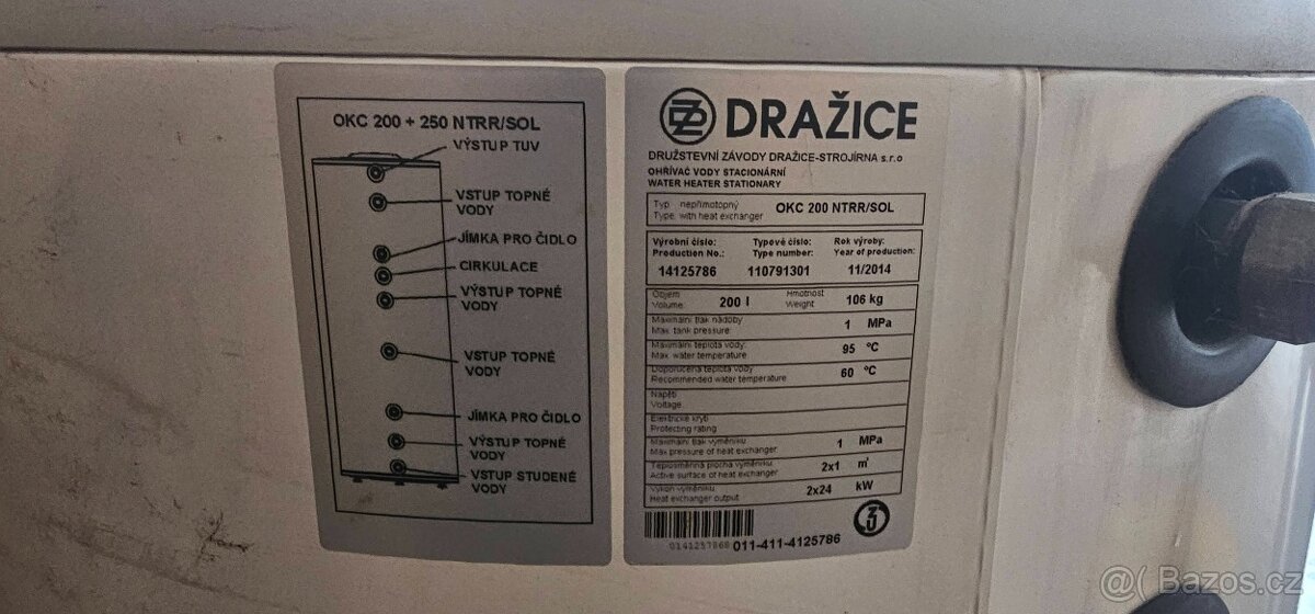 Bojler Dražice OKC 200 NTRR/SOL - 2