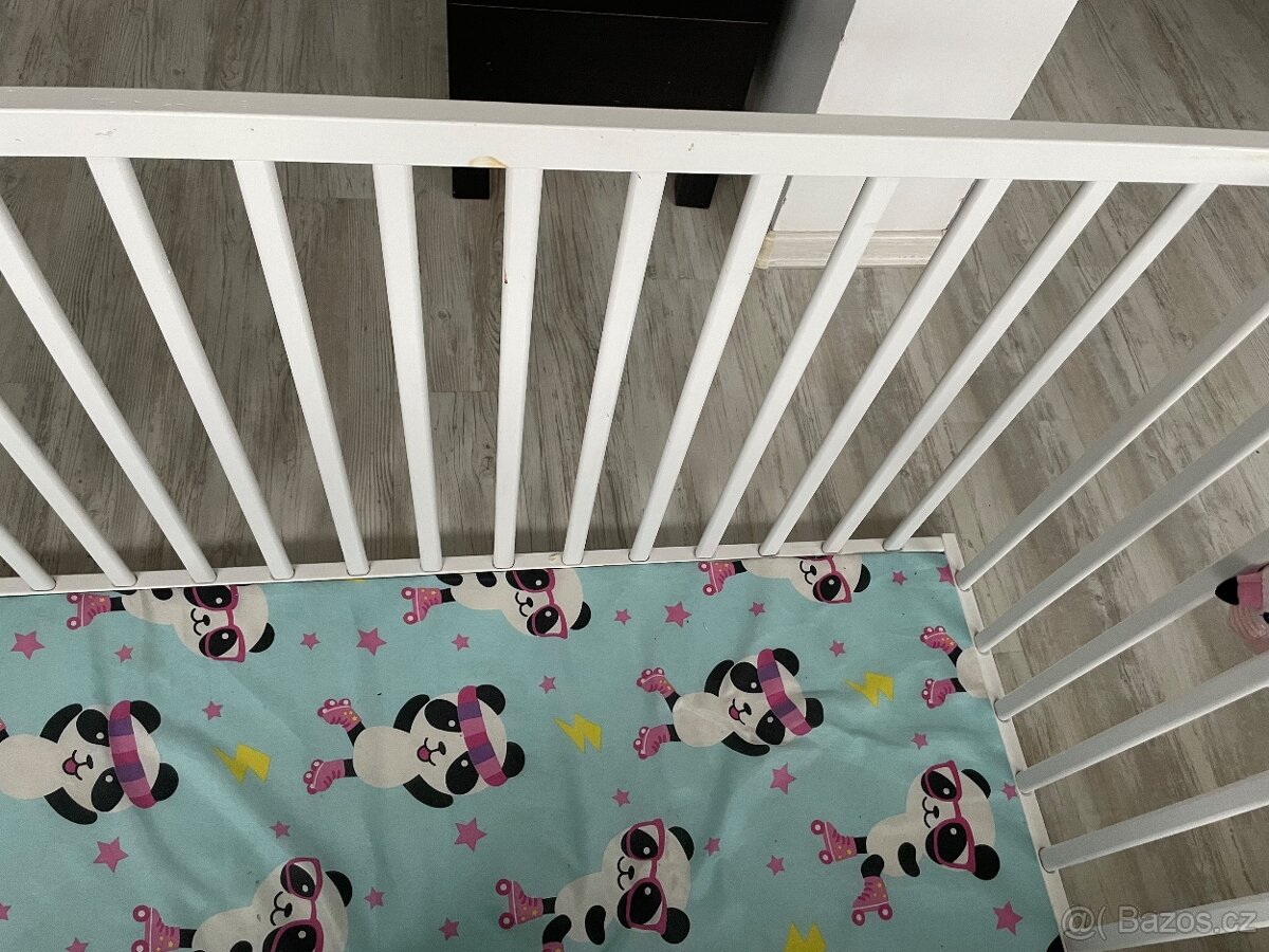 Dřevěná ohrádka pro děti 120 x 120 cm, bílá, BOBAS - 2