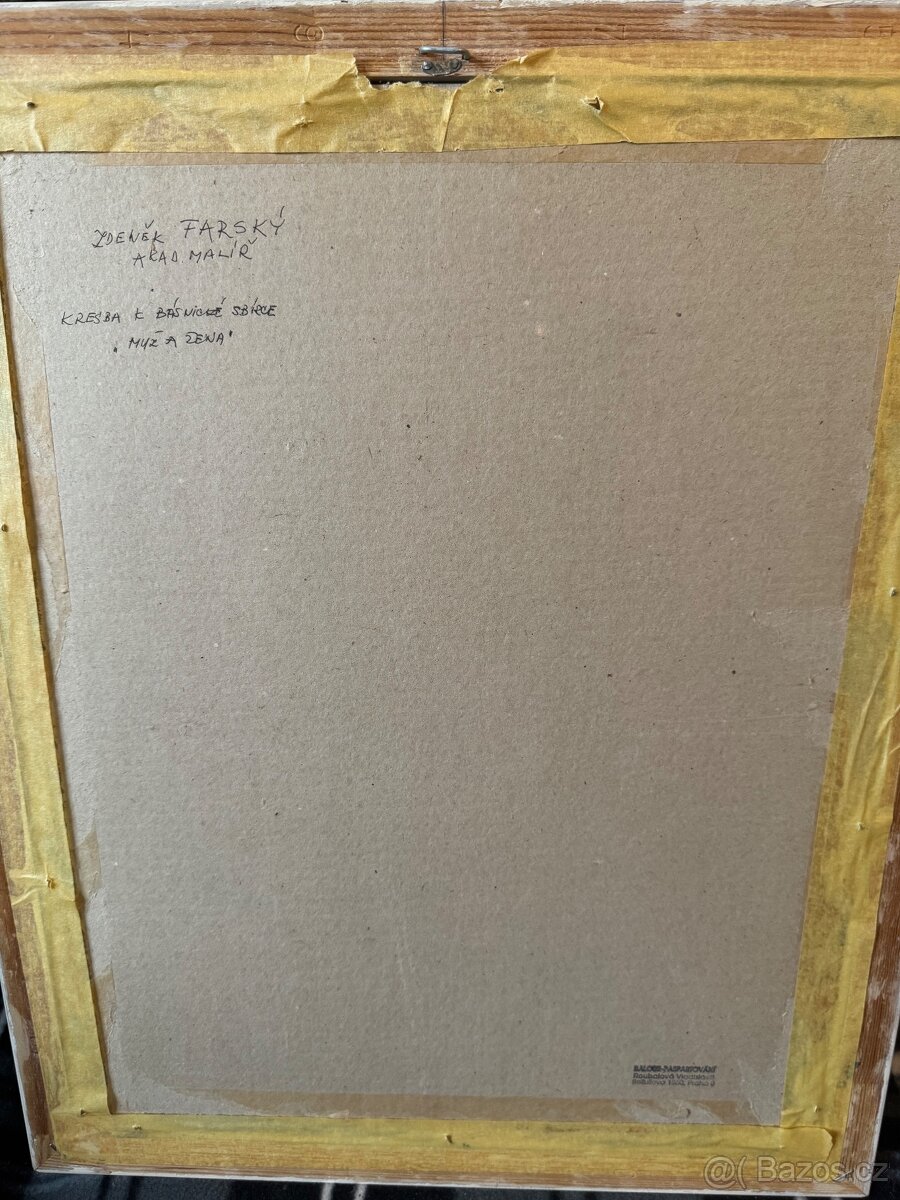 Obraz Zdeněk Farský, kresba k básnické sbírce Muž a žena - 2