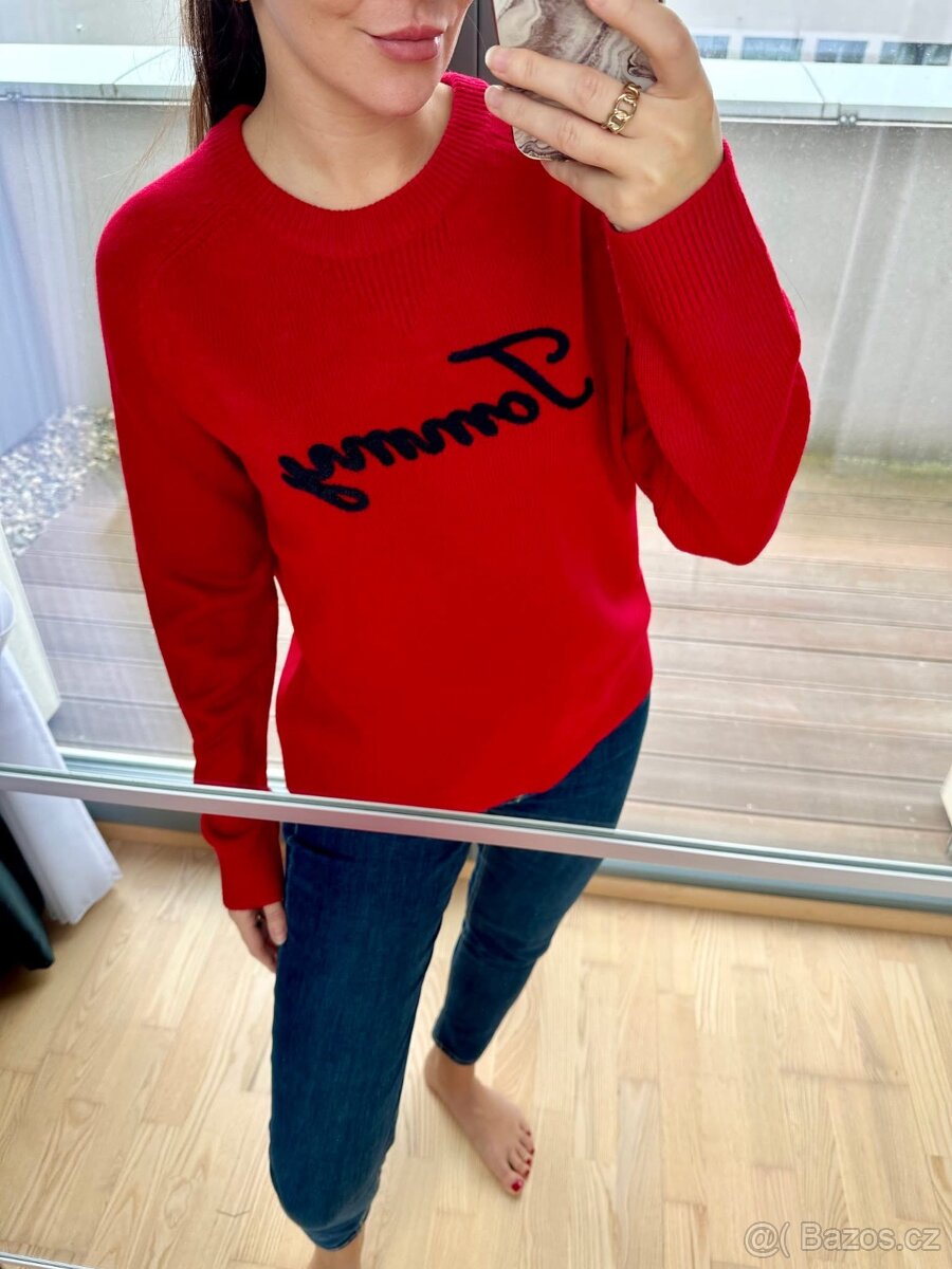 TOMMY HILFIGER ČERVENÝ SVETR - 2