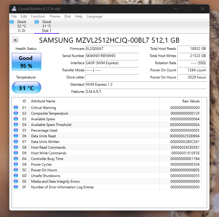 SSD Samsung NVMe m.2 512GB PCIe 4 - 2