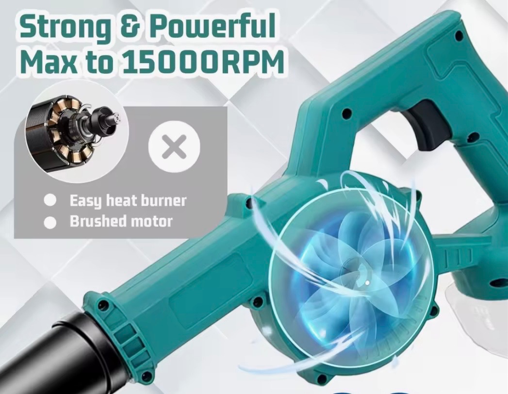 Akumulátorový foukač listí, elektrický zahradní foukač - 2