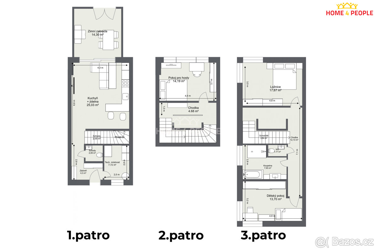 Prodej řadového domu 4+kk, zahrada, Praha 9 - Koloděje - 2