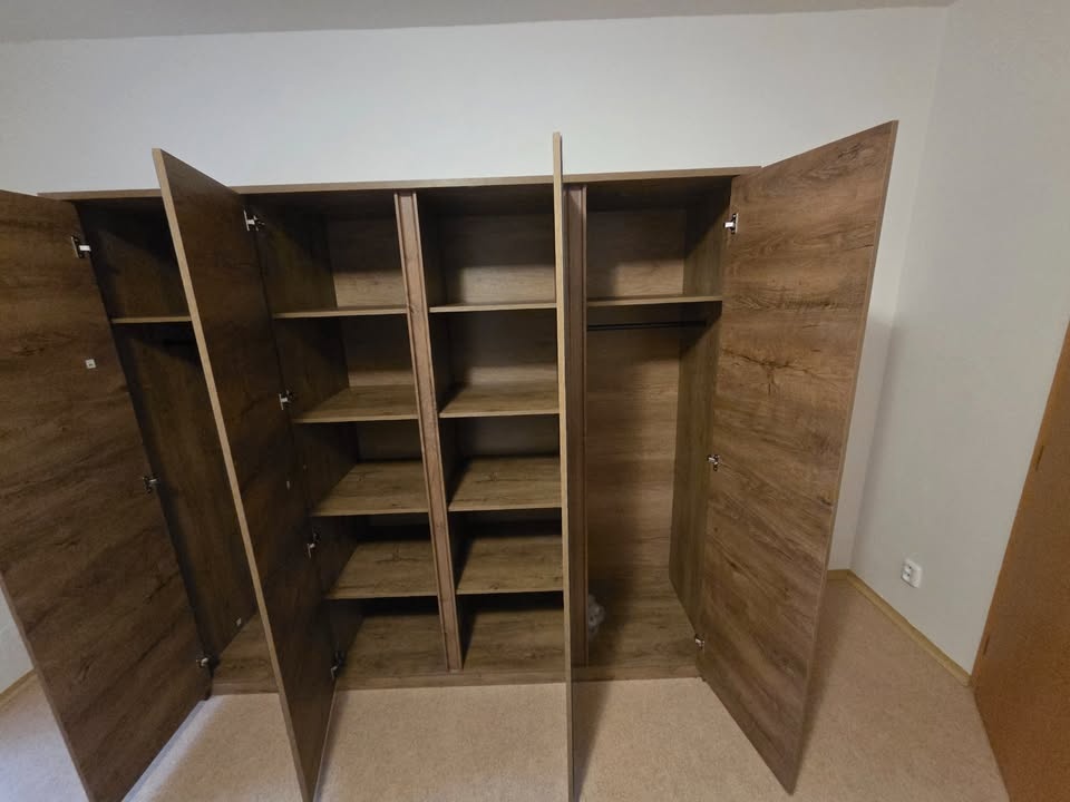 VEDDE Šatní skříň VEDDE 220×197 se zrcadlem divoký tmavý du - 2