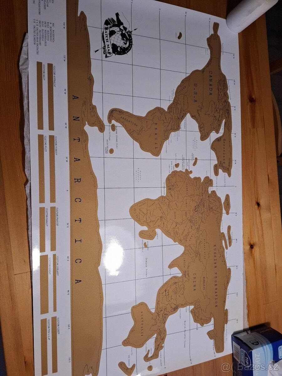Stírací mapa světa (deluxe scratch map of the world) - 2