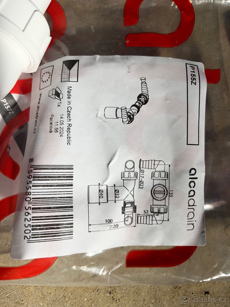 Sifon do pračky a myčky dvojitý zpětným ventilem ALCA P155Z - 2