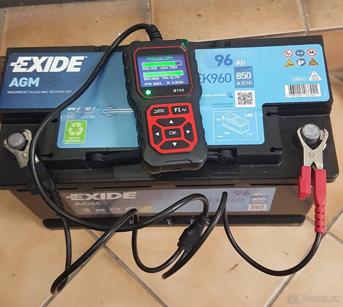 Autobaterie AGM EXIDE 12V 96Ah 850A použitá - 2
