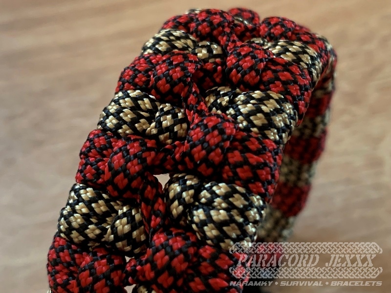 PARACORD náramek (19 cm) red - bronze - 2