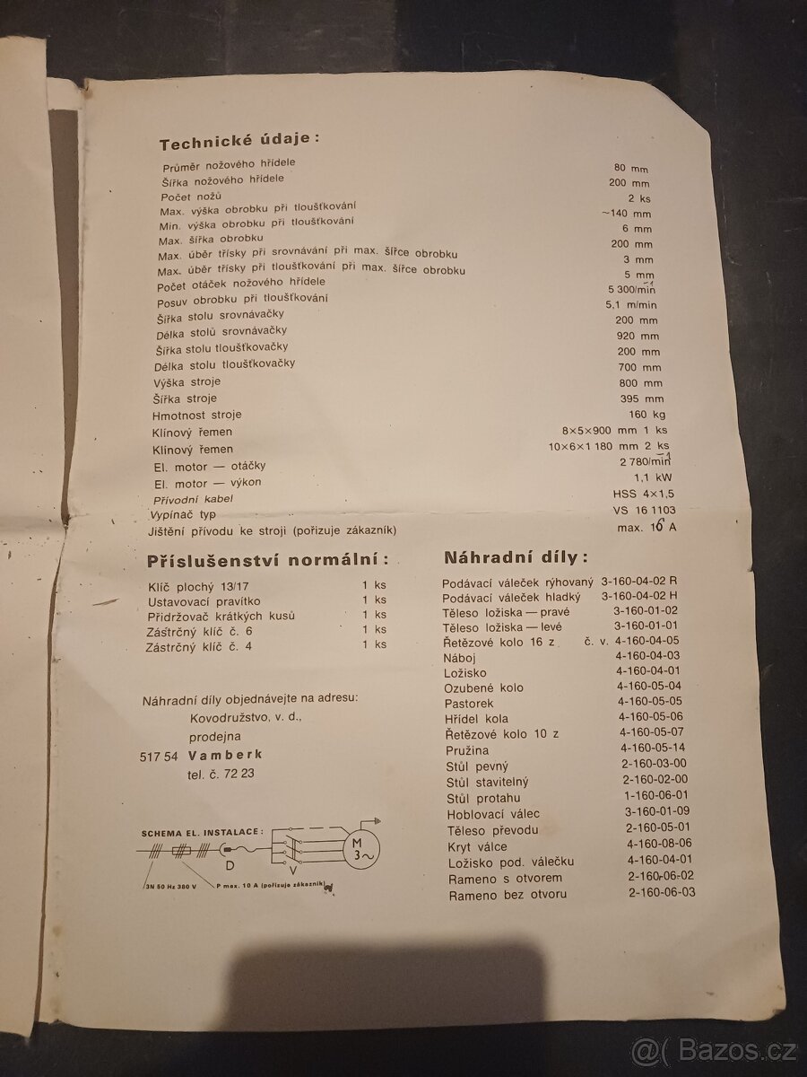 Hoblovka-srovnávačka se spodním potahem MSP 200 - 2