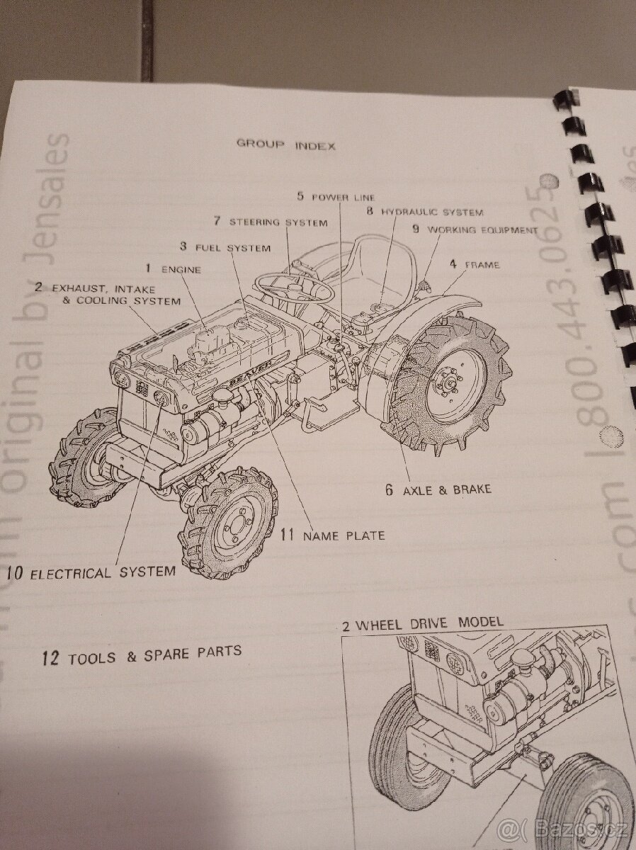 servisní manuál a seznam dílů malotraktor Mitsubishi D1300 - 2