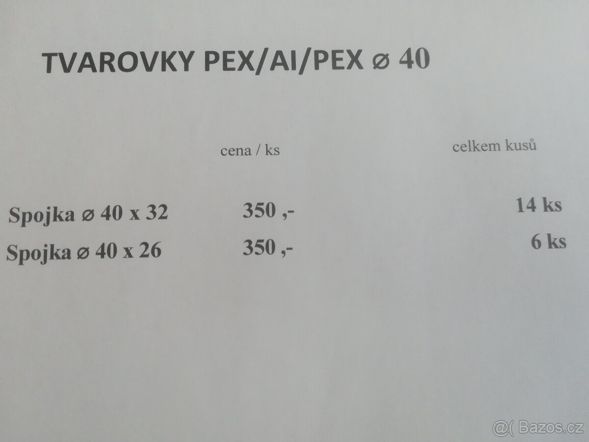 Tvarovky Al pex 40 - 2