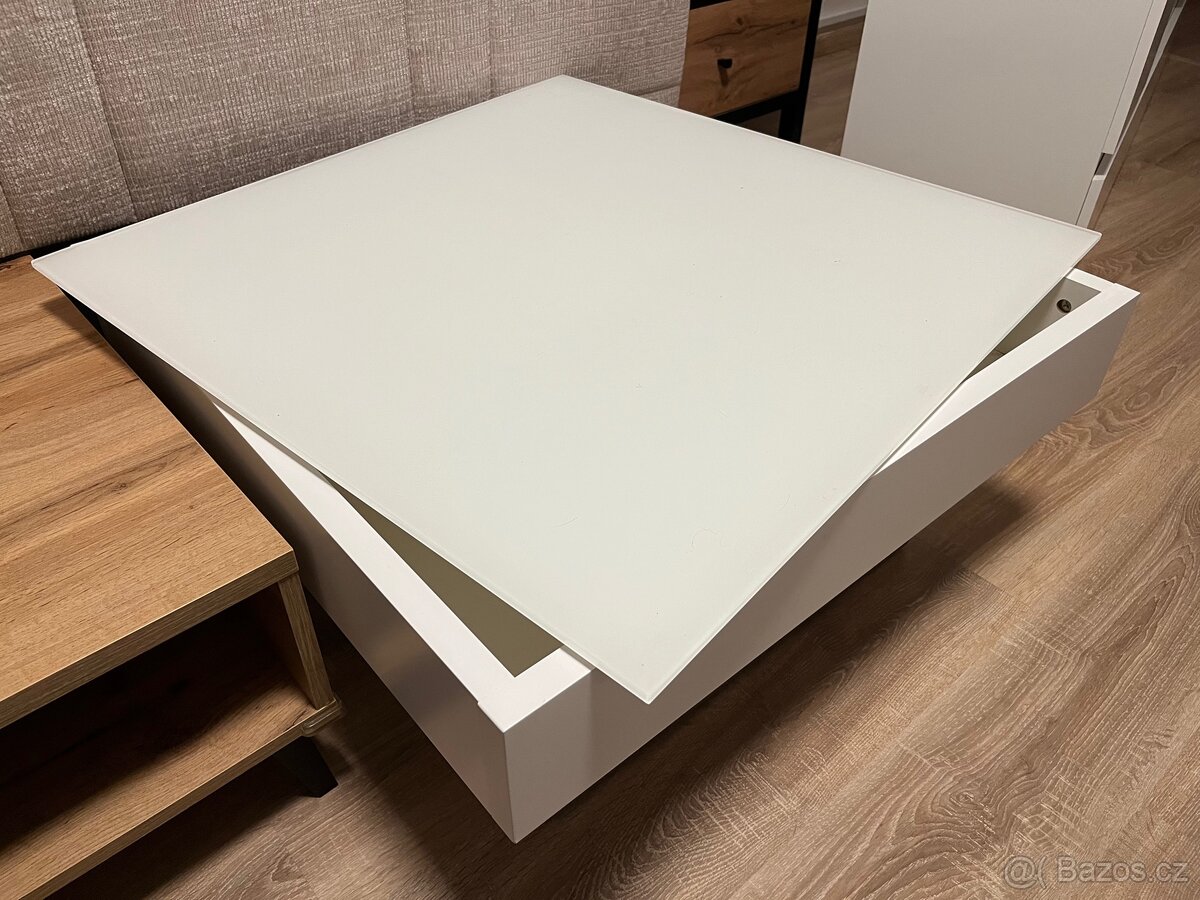 Konferenční stolek s úložným prostorem a otočnou deskou - 2