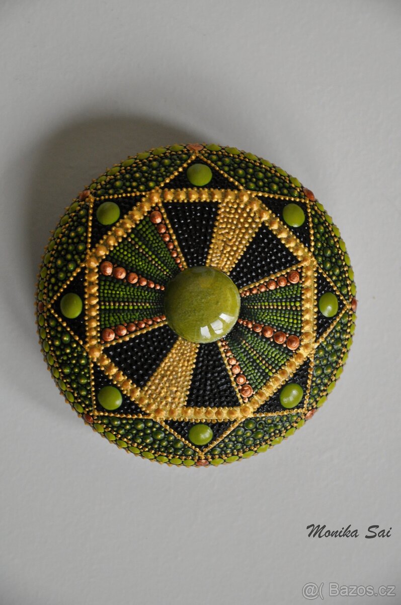 Mandala "Olivová" DotArt, akryl - 2