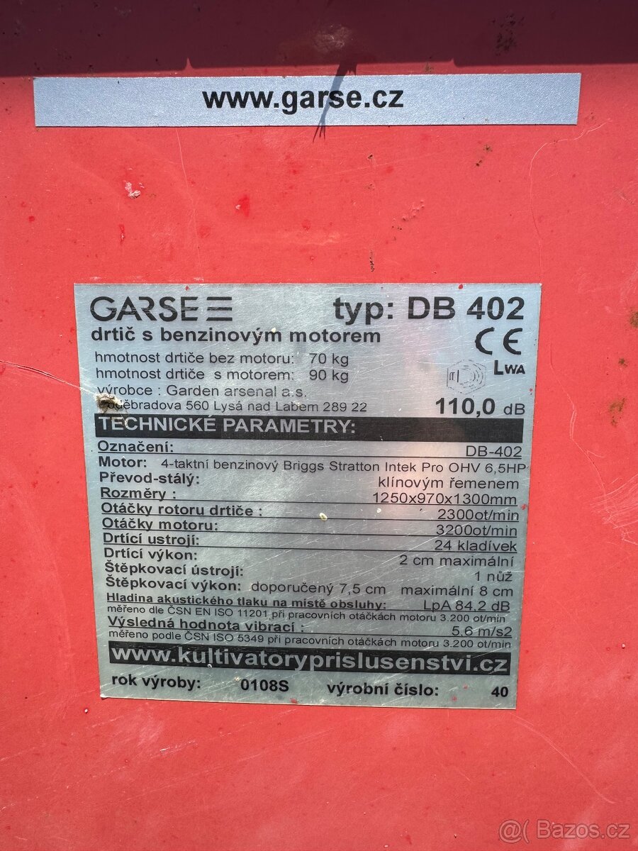 Drtič větví GARSE DB402 - 2